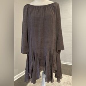 2XL INDIGO SOUL Brown flounce dress tunic